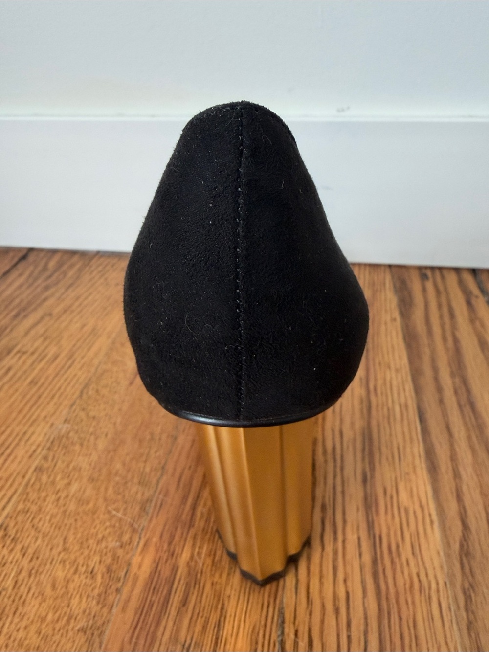 Katy Perry Collections Black Pointed Pumps with Gold Block Heel - Picture 4 of 6